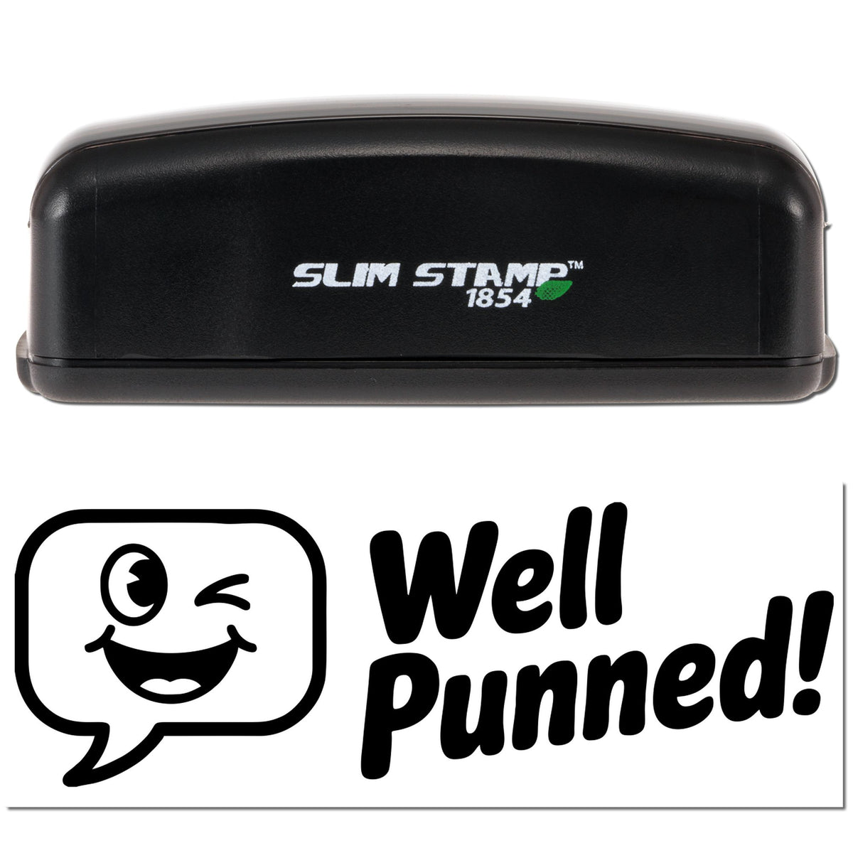 Trodat Teacher Feedback "You're In Great Shape" pre-inked stock stamp in black, showing the stamped impression on paper.
