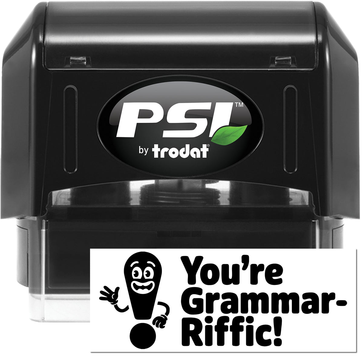 Trodat You're the Main Character motivational teacher pre-inked stock stamp with black ink, featuring a bold, inspiring message.