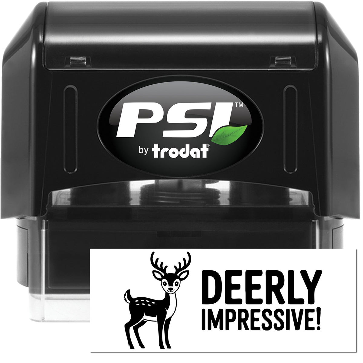Trodat Beary Good Job Teacher Stamp with black ink, featuring a cute bear design for pre-inked educational approval.