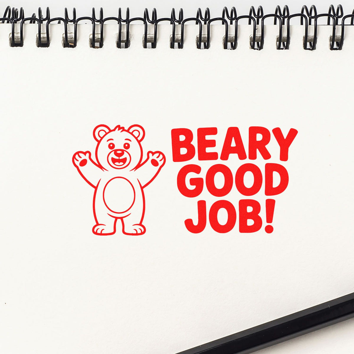Trodat Elementary Teacher Squirrel reward stamp in use, featuring "You Cracked It" pre-inked stock stamp for educational rewards.