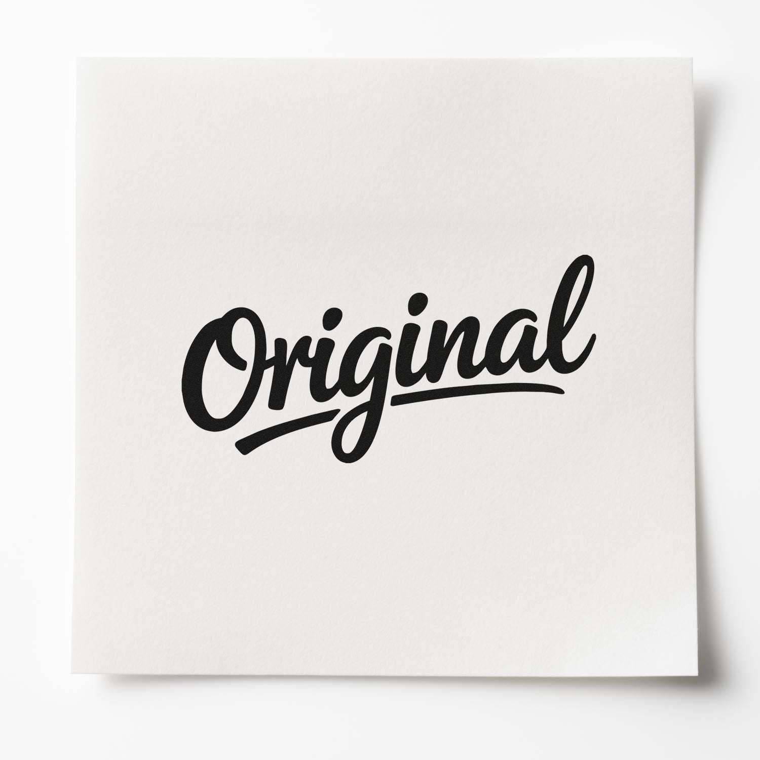 Black Original script stamp on white paper with a clean seal-style design.