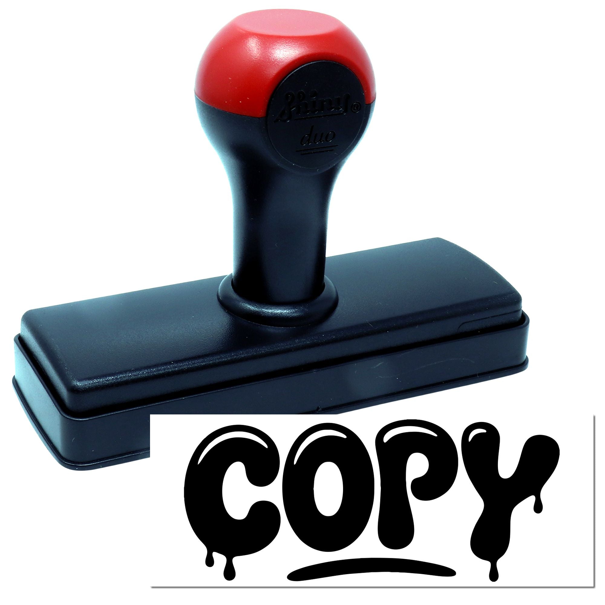 Black-and-red self-inking stamp with bold COPY seal impression