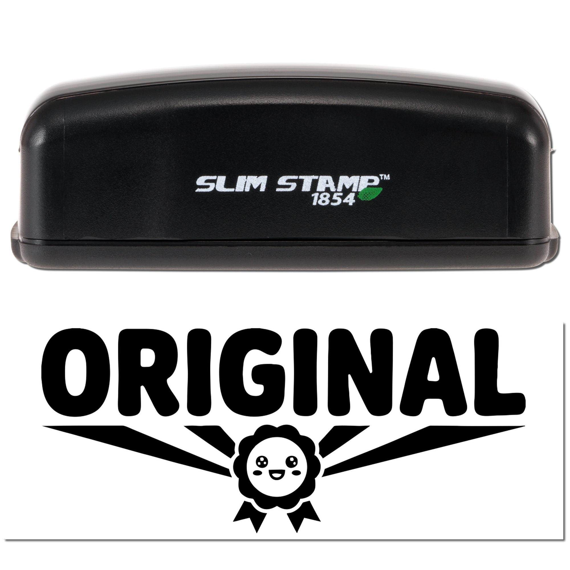 Black Slim Stamp 1854 stamp and seal dispenser with bold black ORIGINAL seal logo on a white background