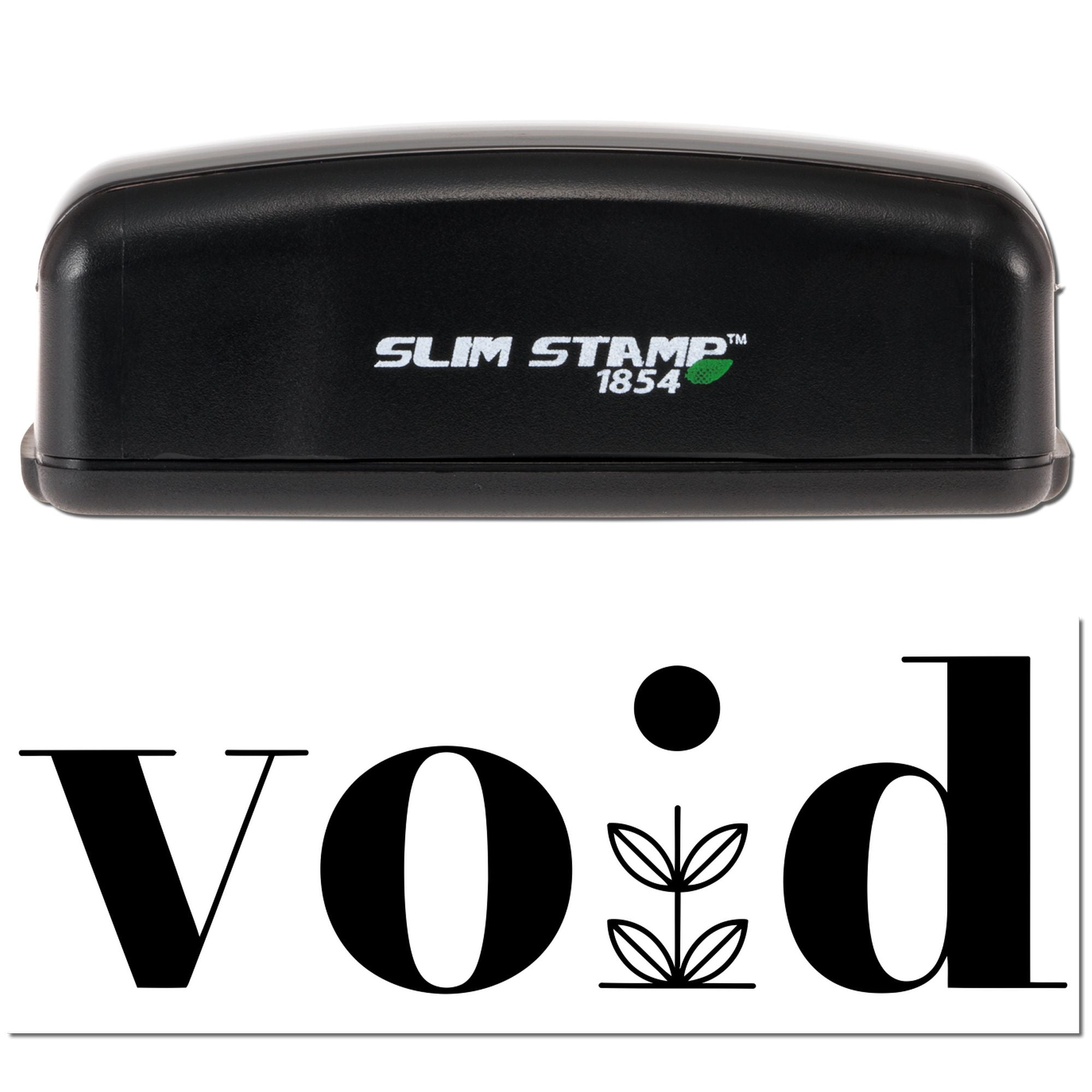 Black Slim Stamp 1854 stamp and seal with bold black Vold logo and leaf icon on a white background.