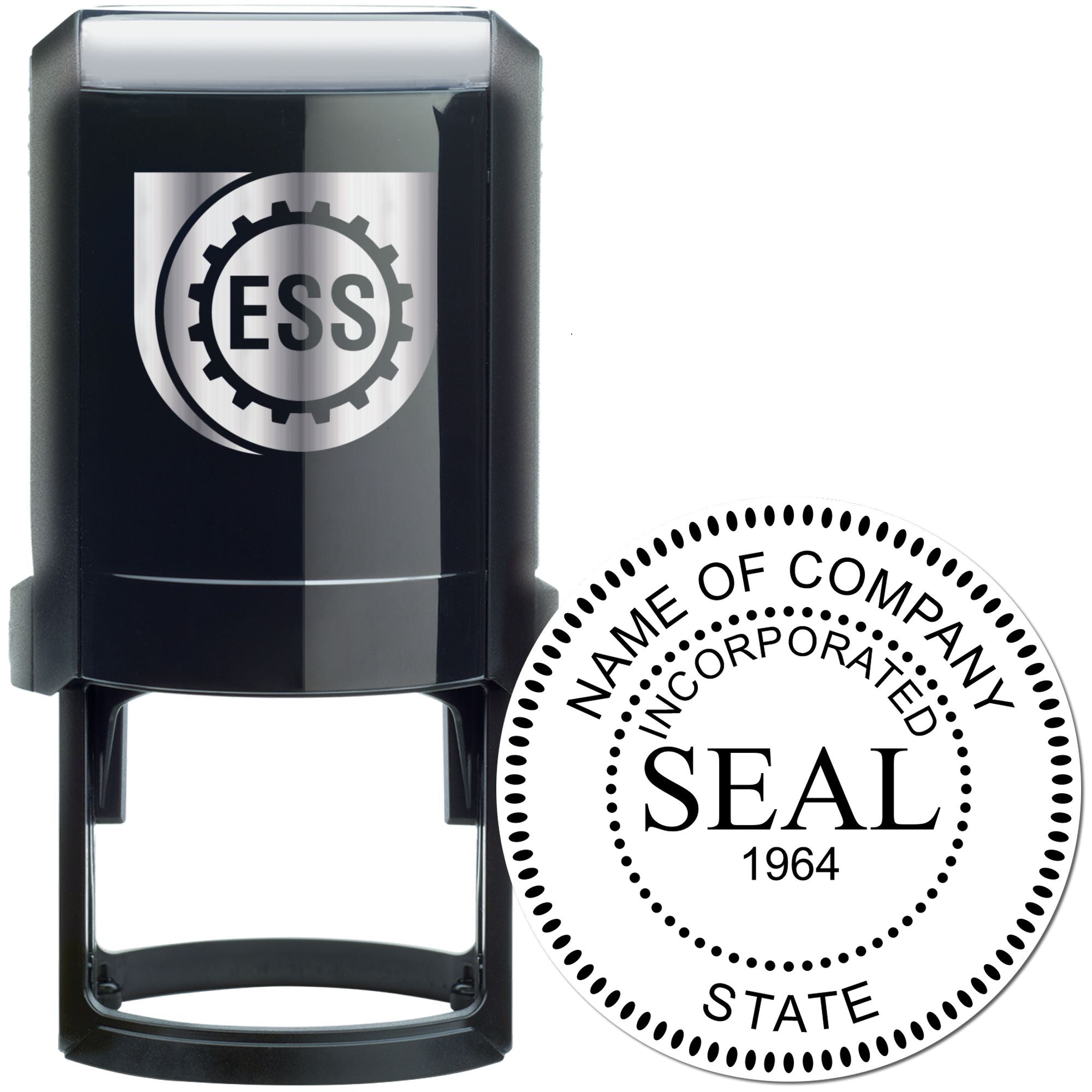 Self-Inking Incorporation Seal Stamp with Date - Engineer Seal Stamps