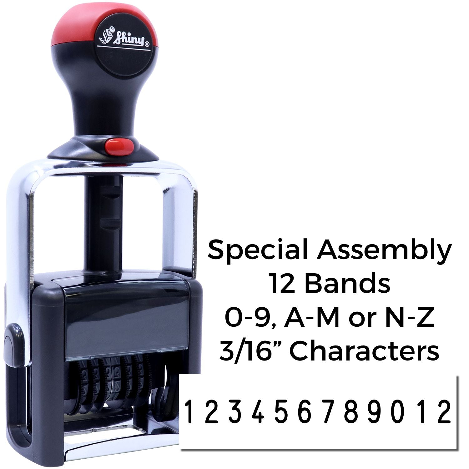 Special Assembly 12 Wheel Shiny Heavy Duty Number Stamp 3/16 Characters