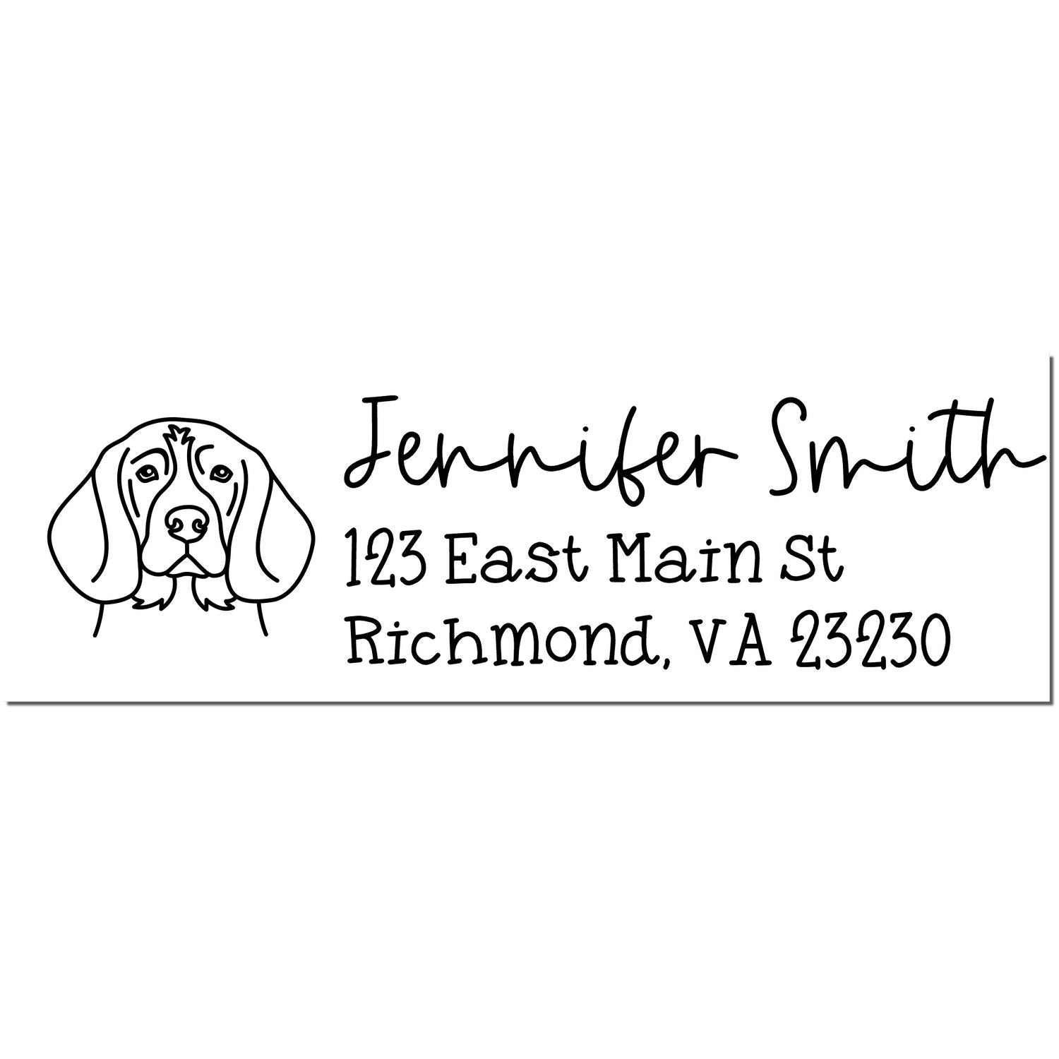 Slim Customized Address Stamp Beagle Dog Outline - Engineer Seal Stamps