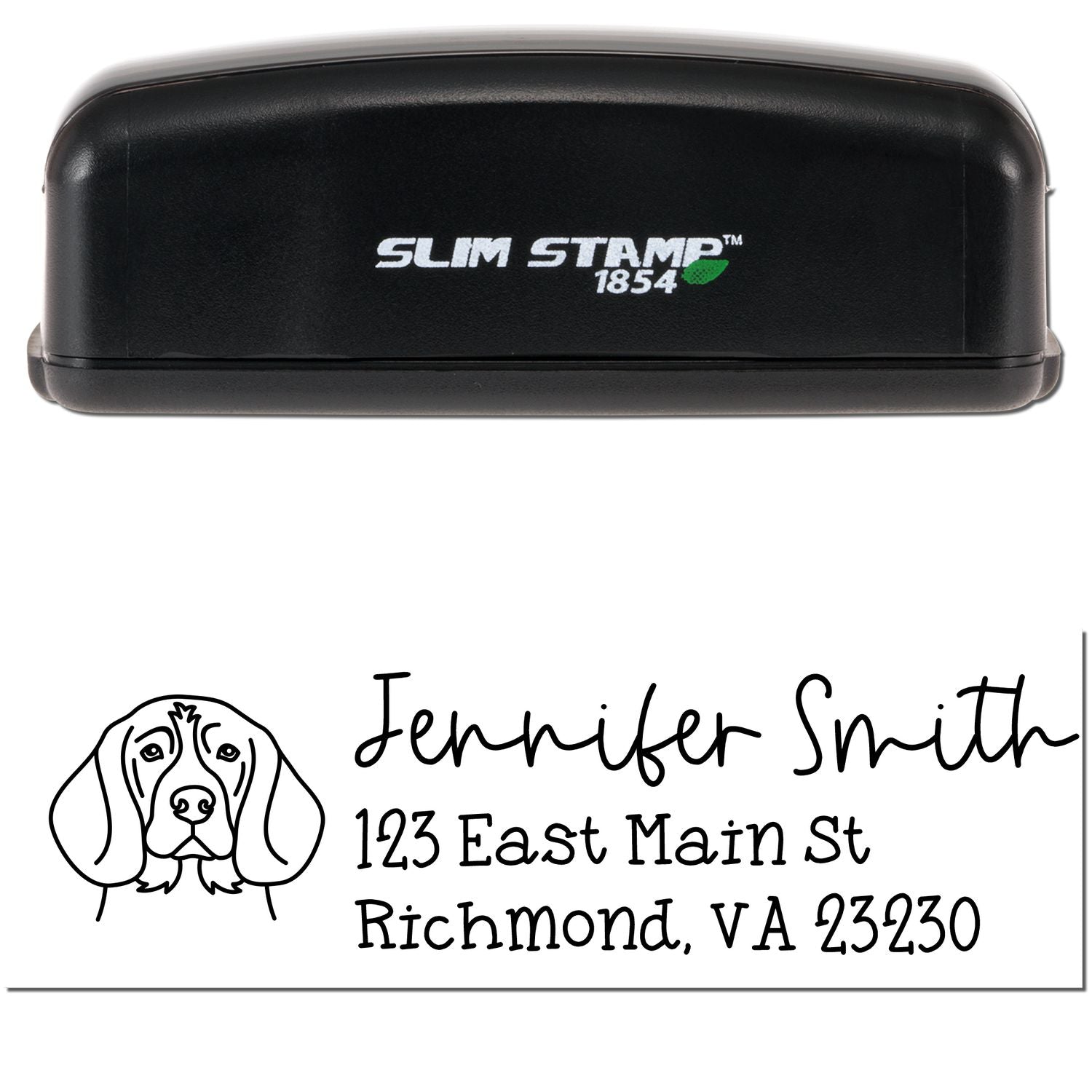 Slim Customized Address Stamp Beagle Dog Outline - Engineer Seal Stamps