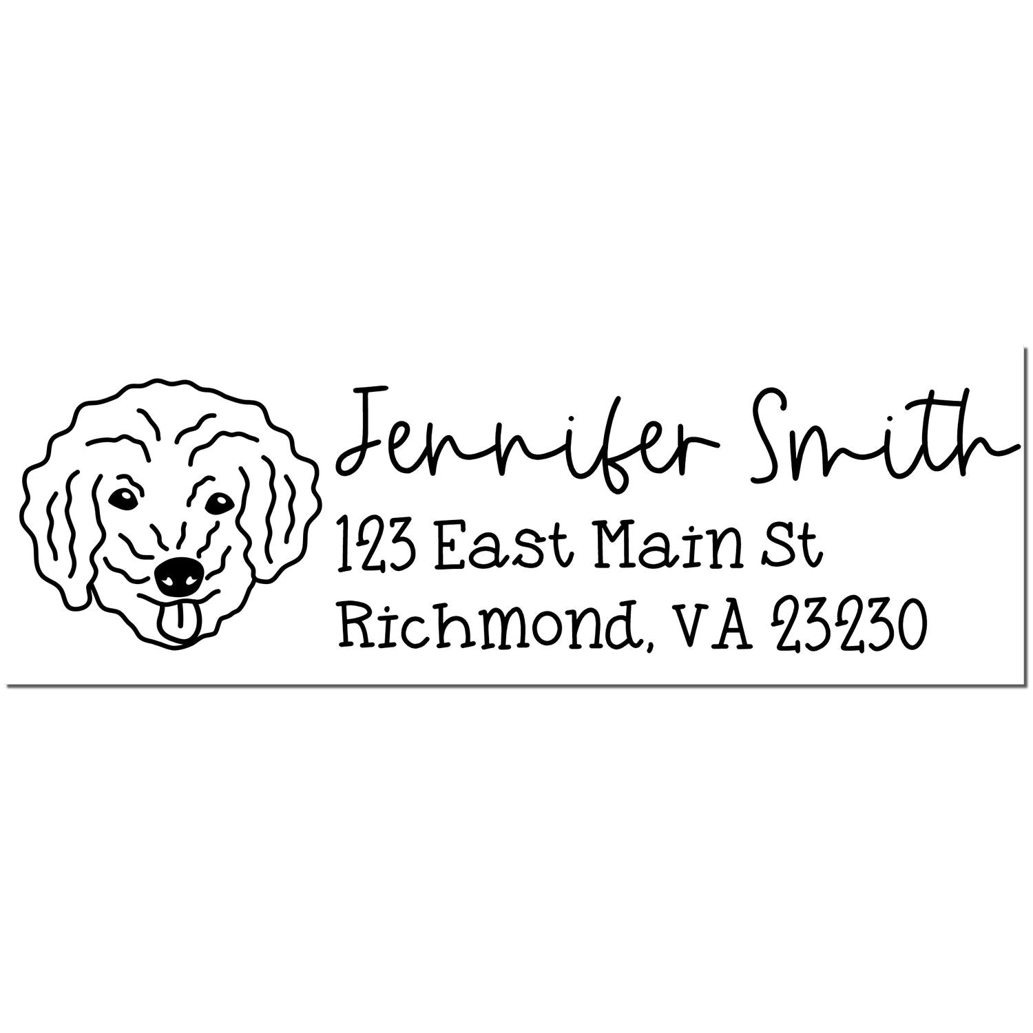 Wood Handle Bichon Poo Dog Address Stamp Custom