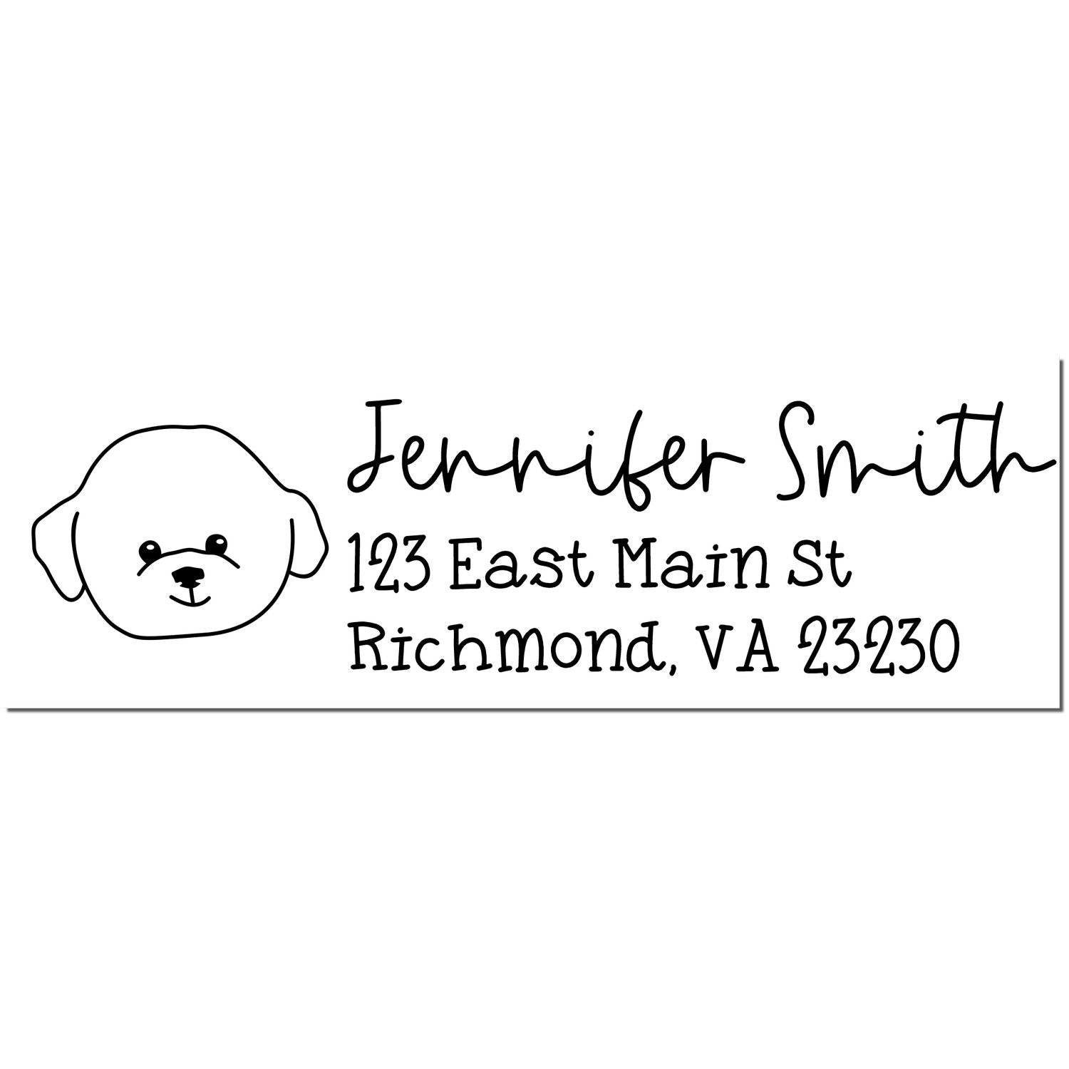 Slim Customized Address Stamp Bichon Dog Outline