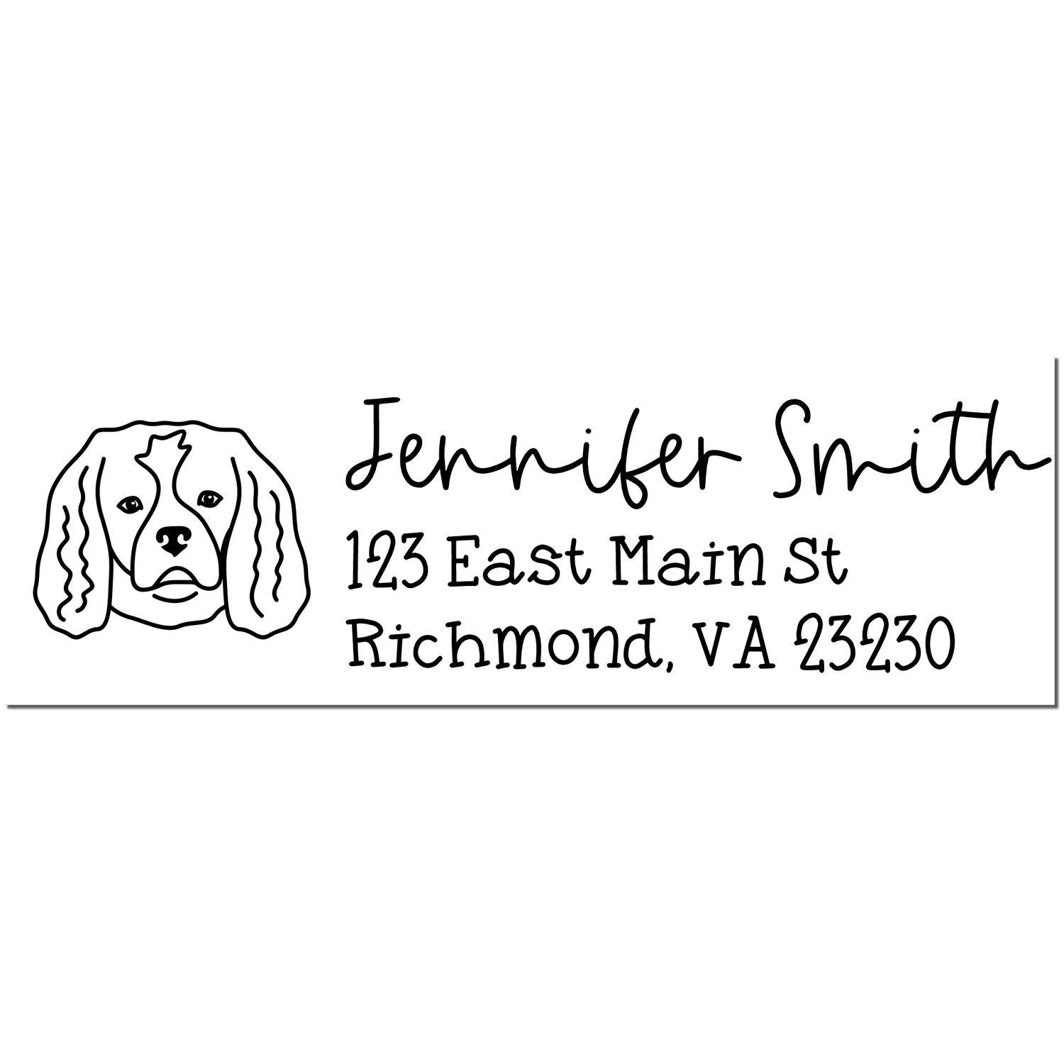 Self-Inking Cavalier King Charles Dog Outline Return Address Stamp Personalized