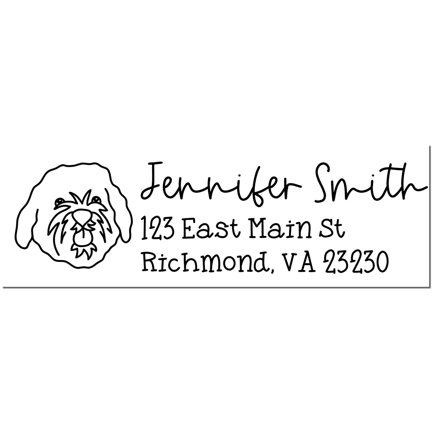 Self-Inking Cavapoo Dog Outline Return Address Stamp Personalized