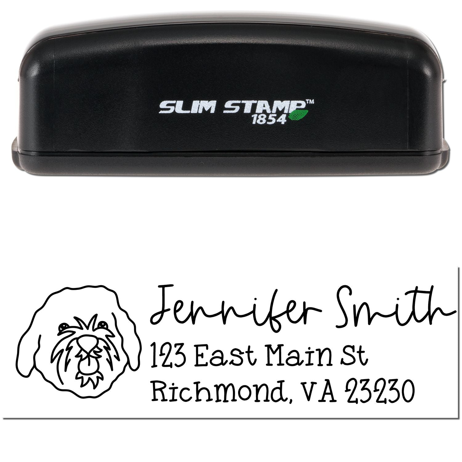 Slim Customized Address Stamp Cavapoo Dog Outline - Engineer Seal Stamps