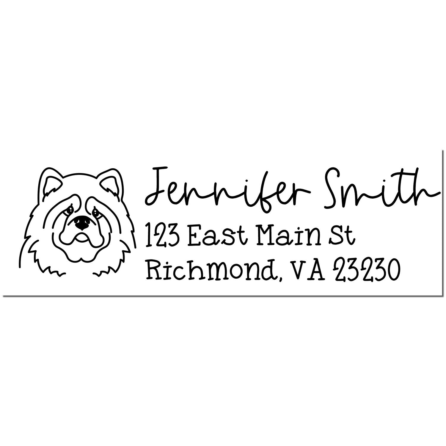 Self-Inking Chow Dog Outline Return Address Stamp Personalized