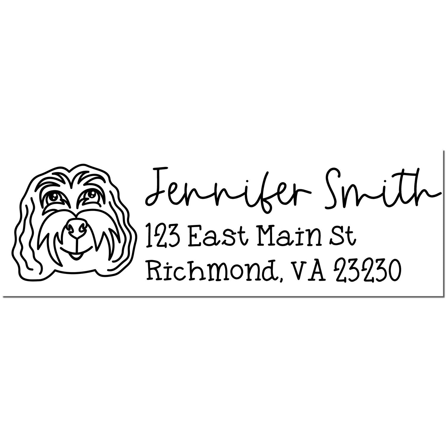 Slim Customized Address Stamp Cockapoo Dog Outline - Engineer Seal Stamps