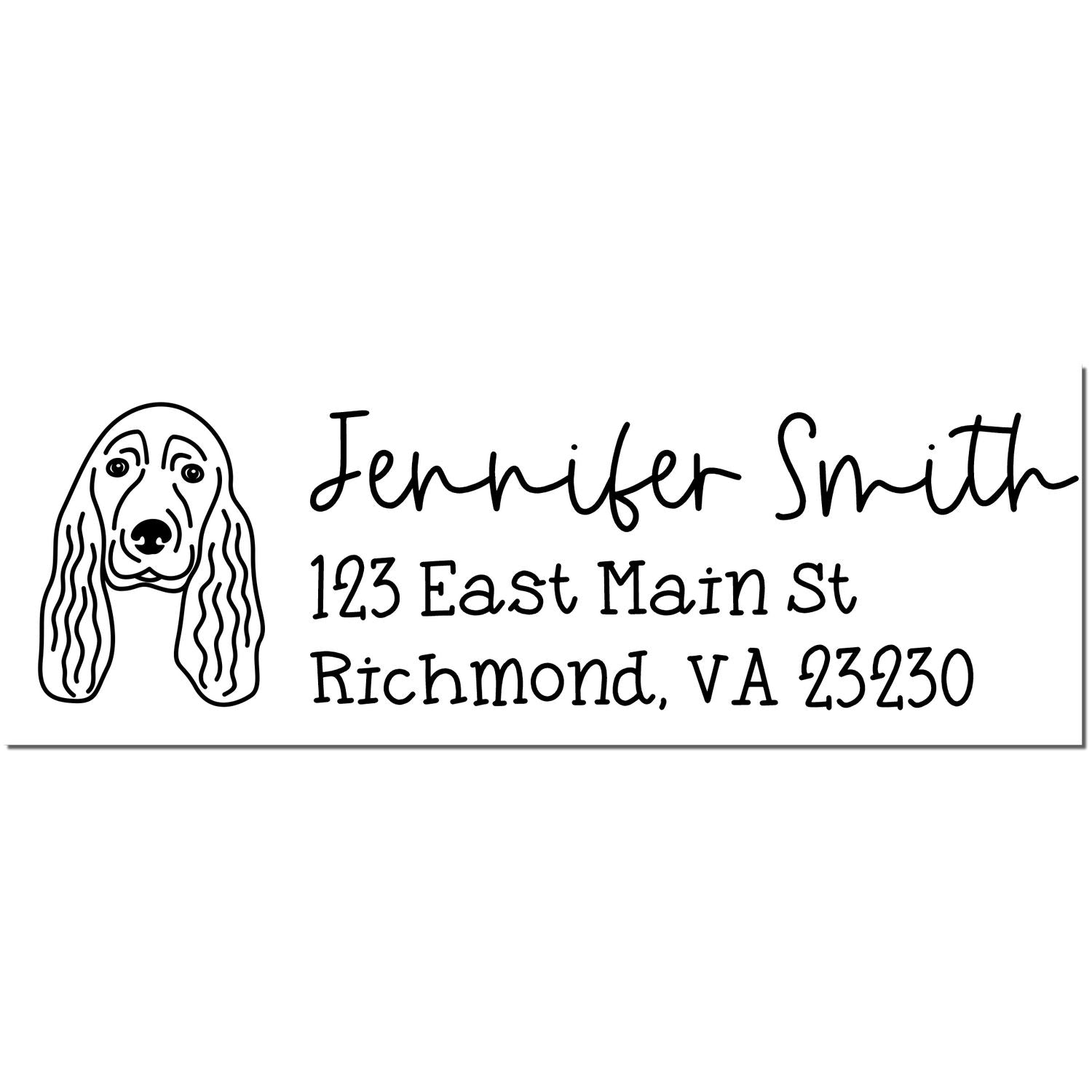 Slim Customized Address Stamp Cocker Spaniel Dog Outline - Engineer Seal Stamps