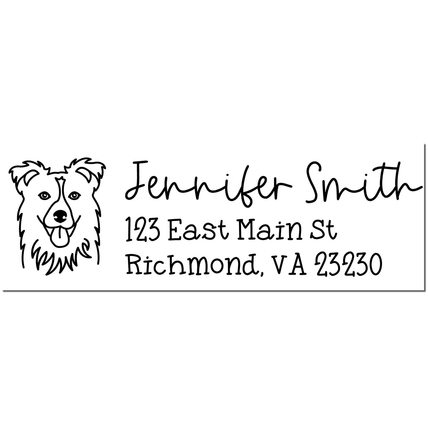 Self-Inking Collie Dog Outline Return Address Stamp Personalized