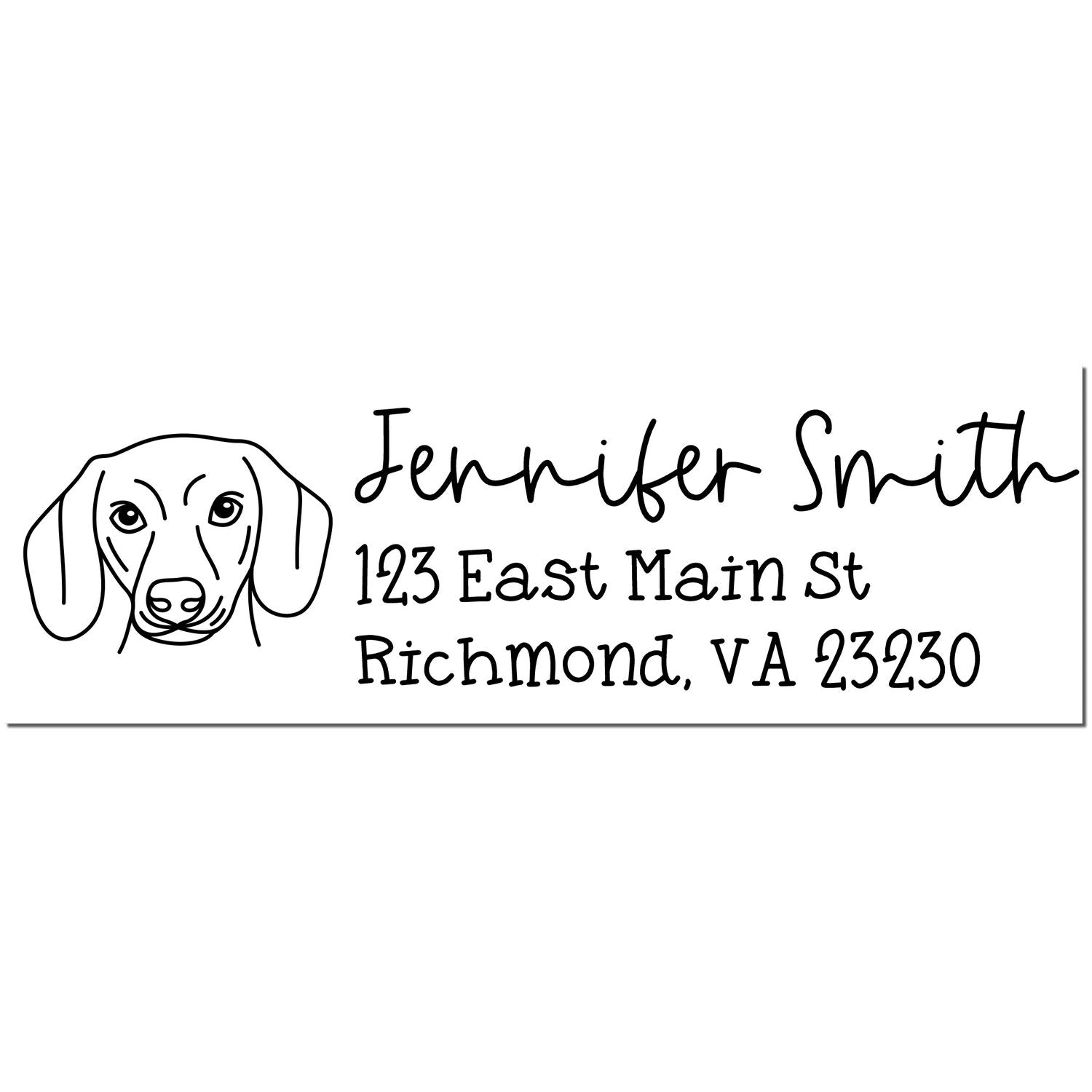 Wood Handle Dachshund Dog Address Stamp Custom