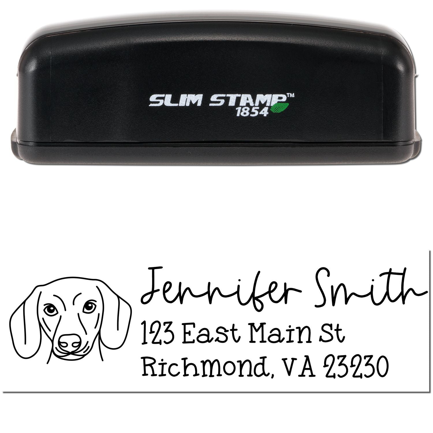 Slim Customized Address Stamp Dachshund Dog Outline - Engineer Seal Stamps