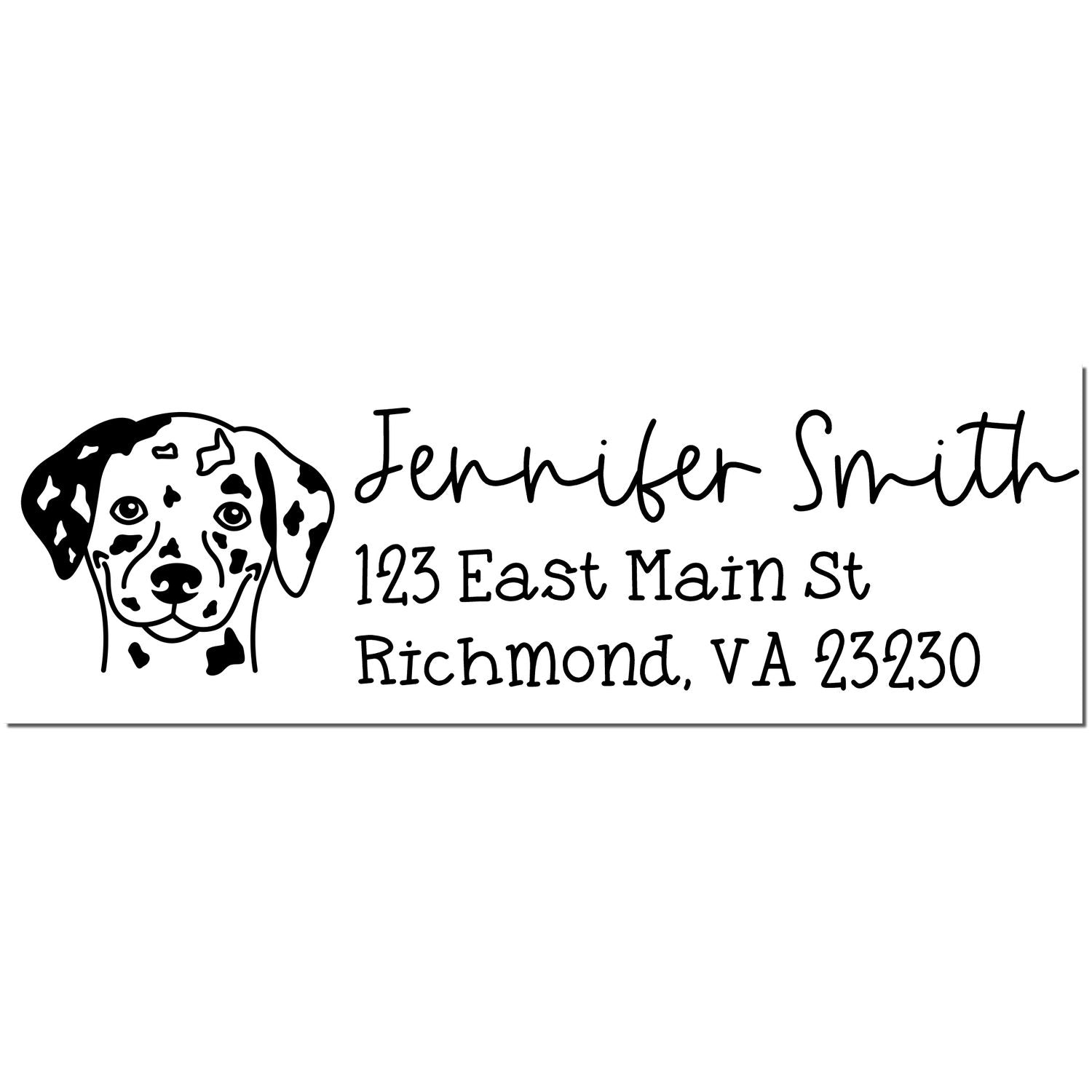 Wood Handle Dalmatian Dog Address Stamp Custom