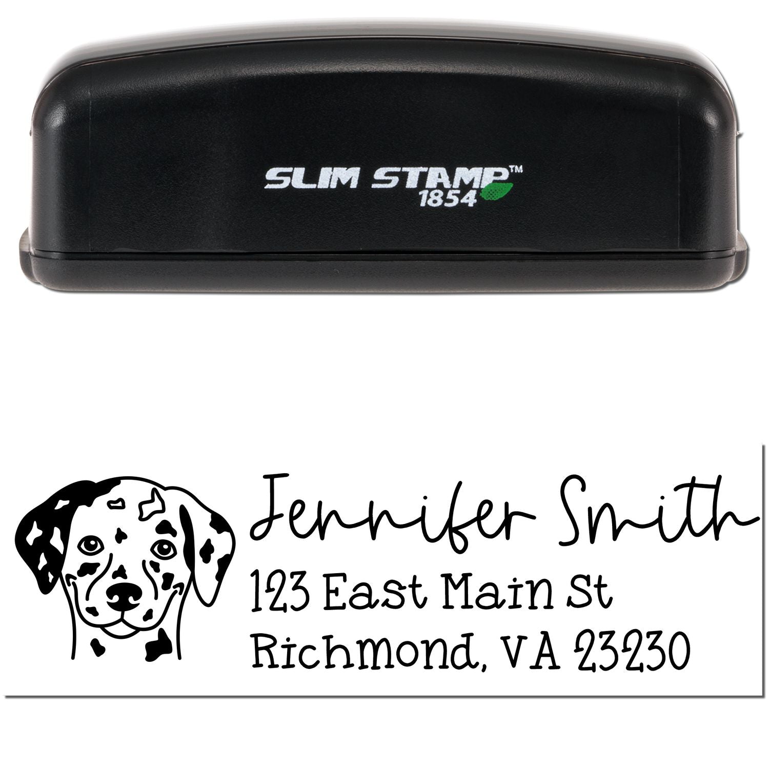 Slim Customized Address Stamp Dalmatian Dog Outline - Engineer Seal Stamps