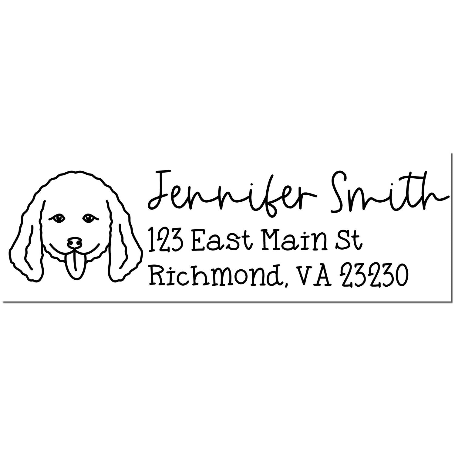 Slim Customized Address Stamp Doodle Dog Outline - Engineer Seal Stamps