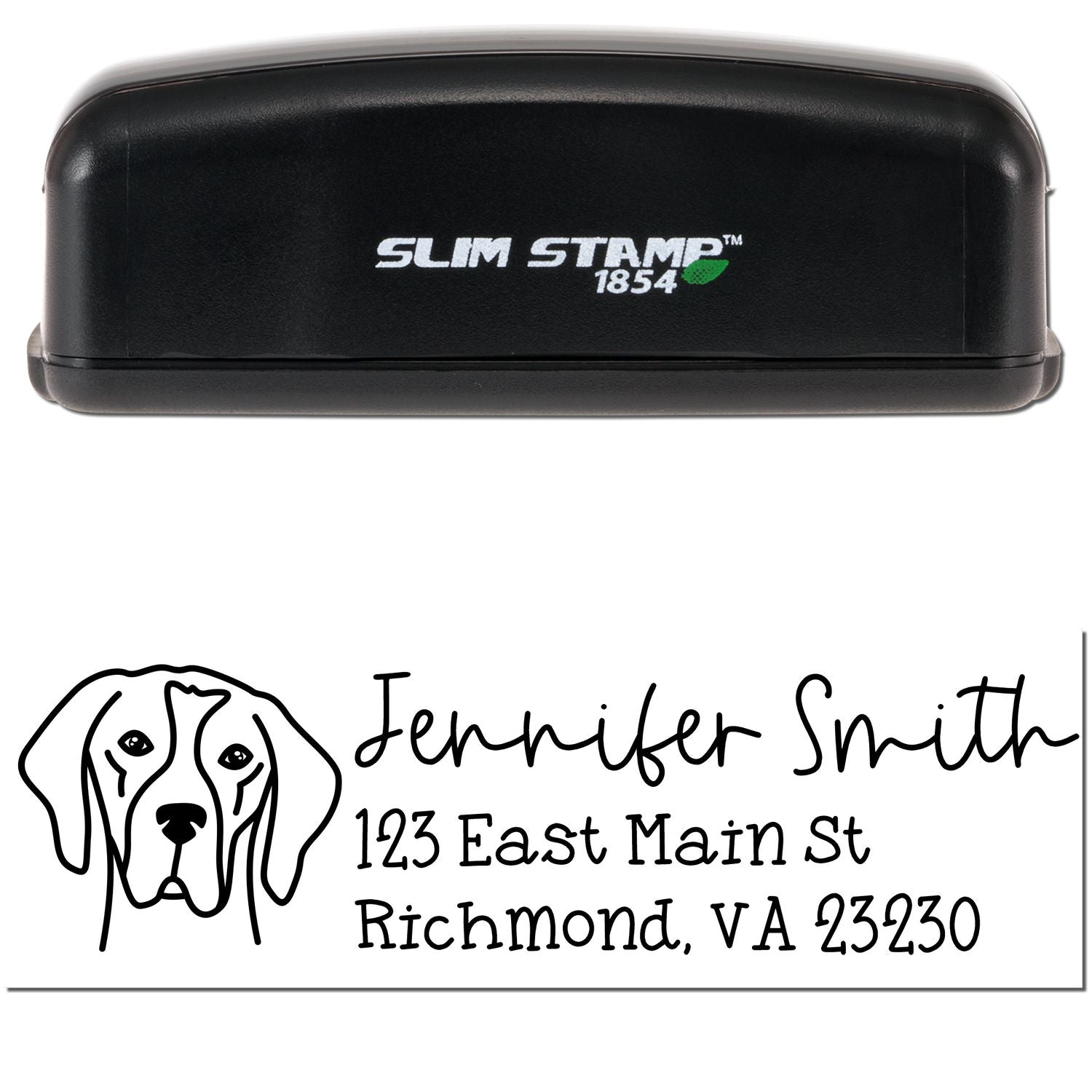 Slim Customized Address Stamp English Pointer Dog Outline - Engineer Seal Stamps