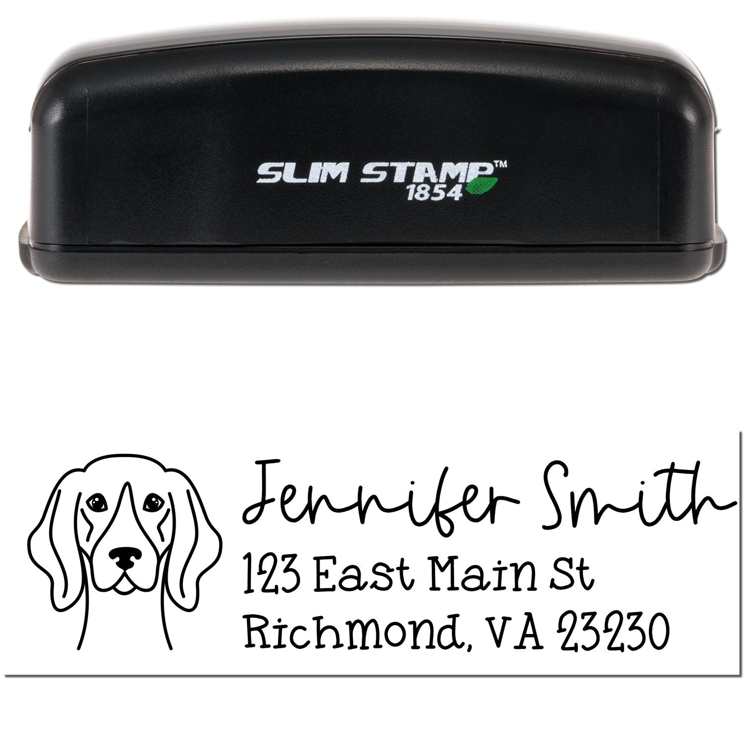 Slim Customized Address Stamp German Shorthaired Pointer Dog Outline - Engineer Seal Stamps