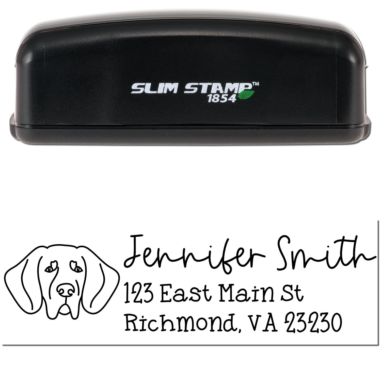 Slim Customized Address Stamp Great Dane Dog Outline - Engineer Seal Stamps