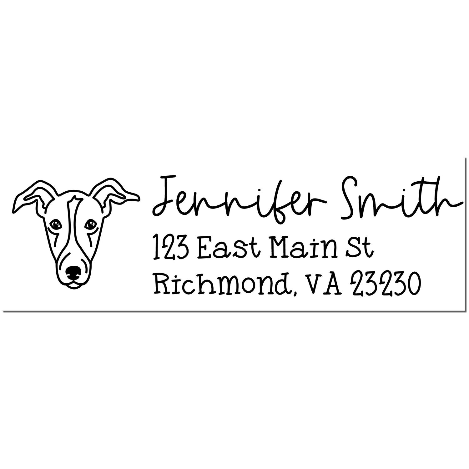 Self-Inking Greyhound Dog Outline Return Address Stamp Personalized