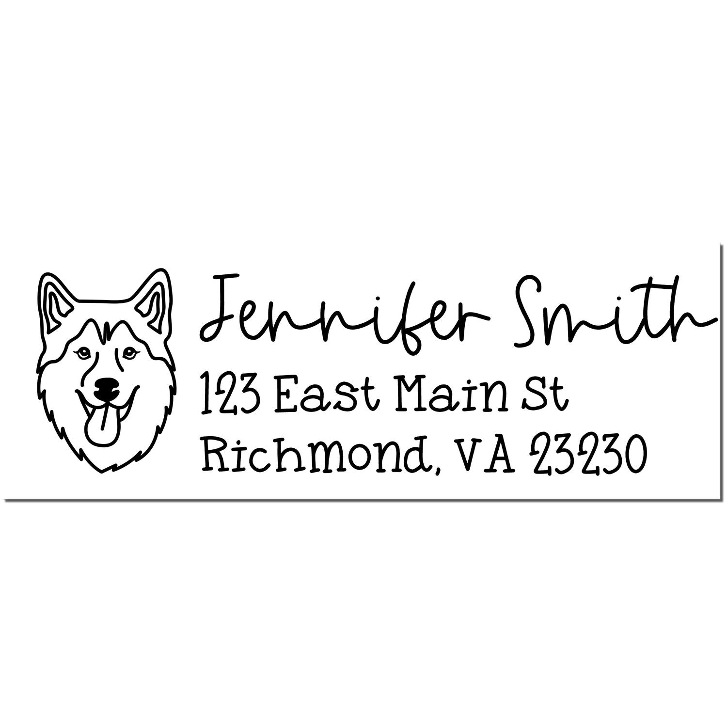 Self-Inking Husky Dog Outline Return Address Stamp Personalized