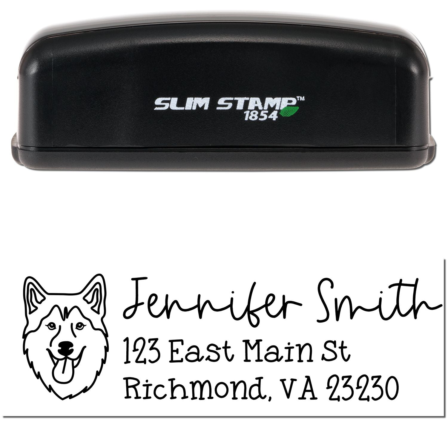 Slim Customized Address Stamp Husky Dog Outline - Engineer Seal Stamps