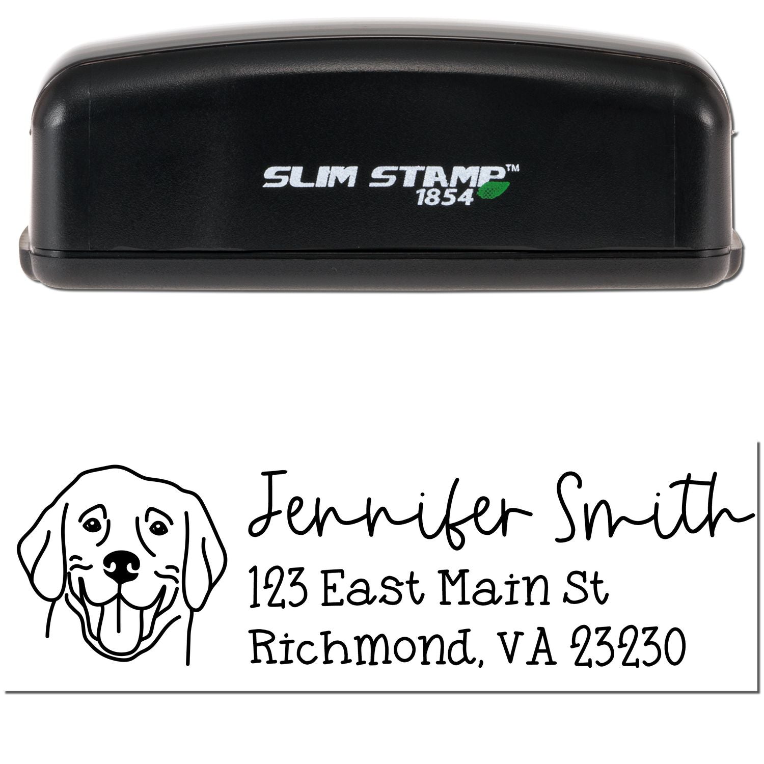 Slim Customized Address Stamp Labrador Dog Outline - Engineer Seal Stamps