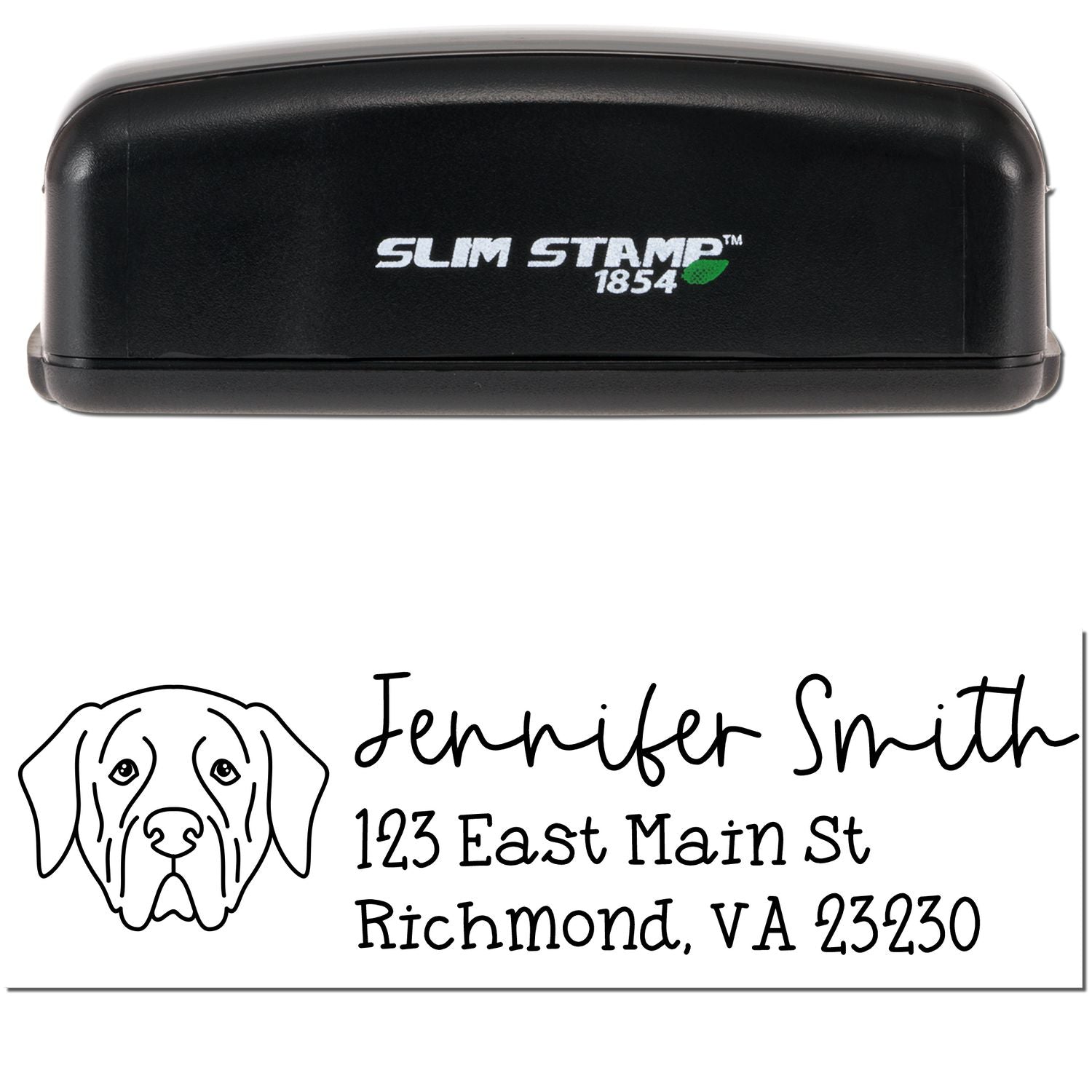 Slim Customized Address Stamp Mastiff Dog Outline - Engineer Seal Stamps