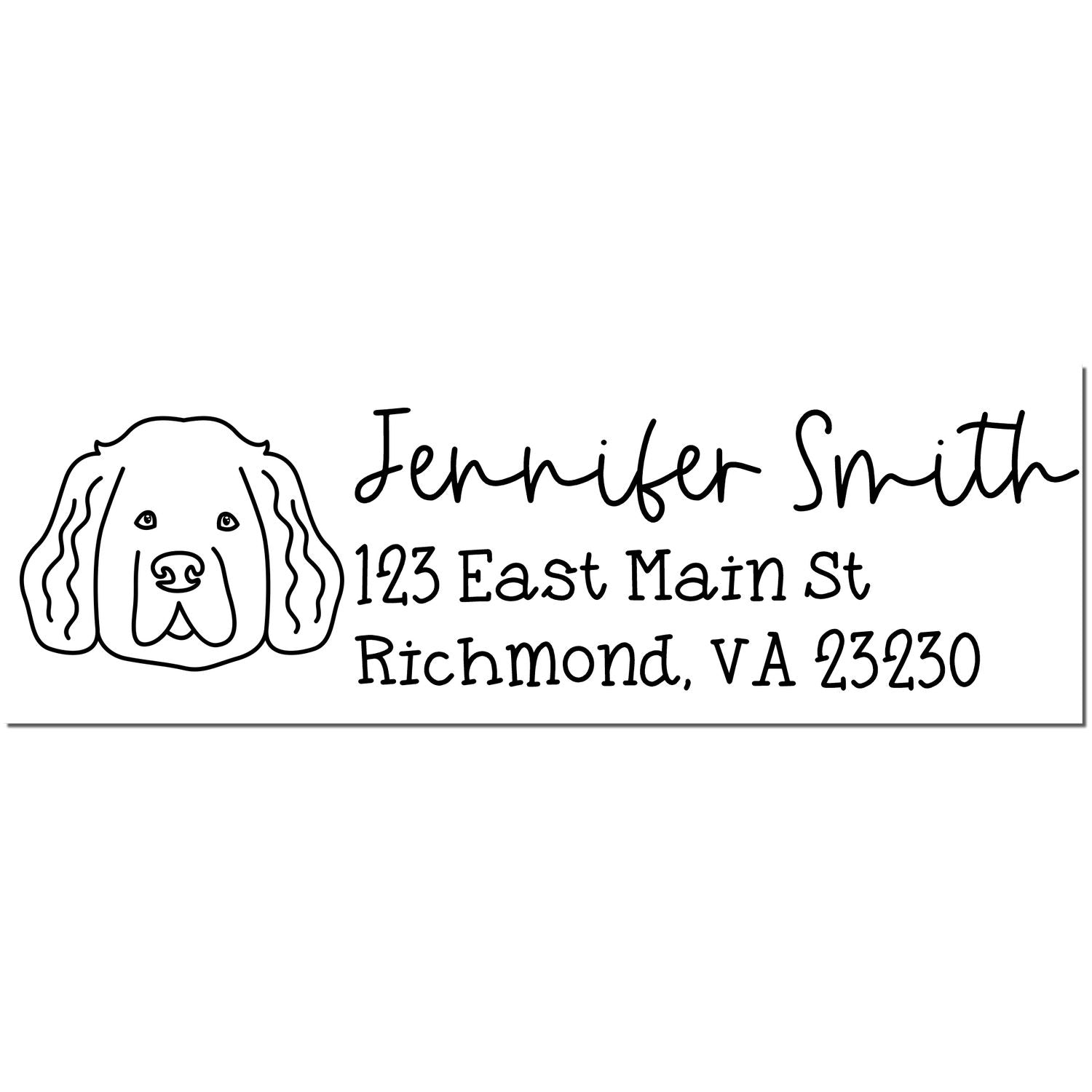 Wood Handle Newfoundland Dog Address Stamp Custom