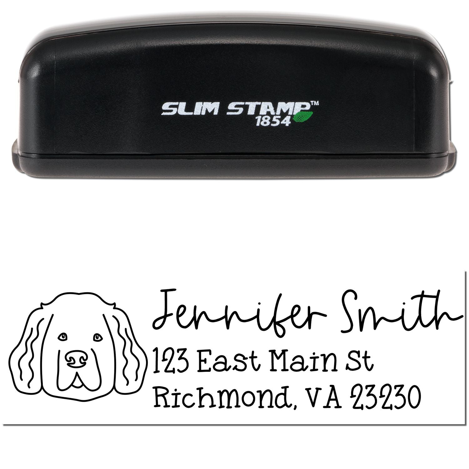 Slim Customized Address Stamp Newfoundland Dog Outline - Engineer Seal Stamps