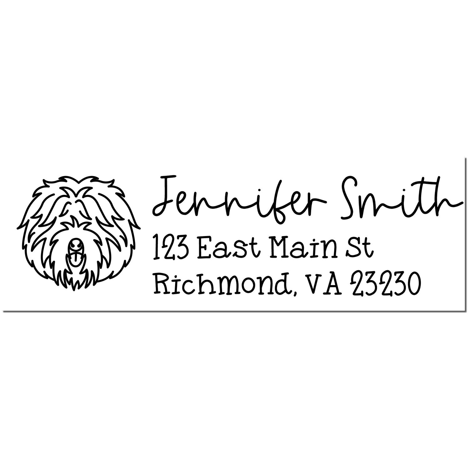 Self-Inking Old English Sheepdog Dog Outline Return Address Stamp Personalized - Engineer Seal Stamps