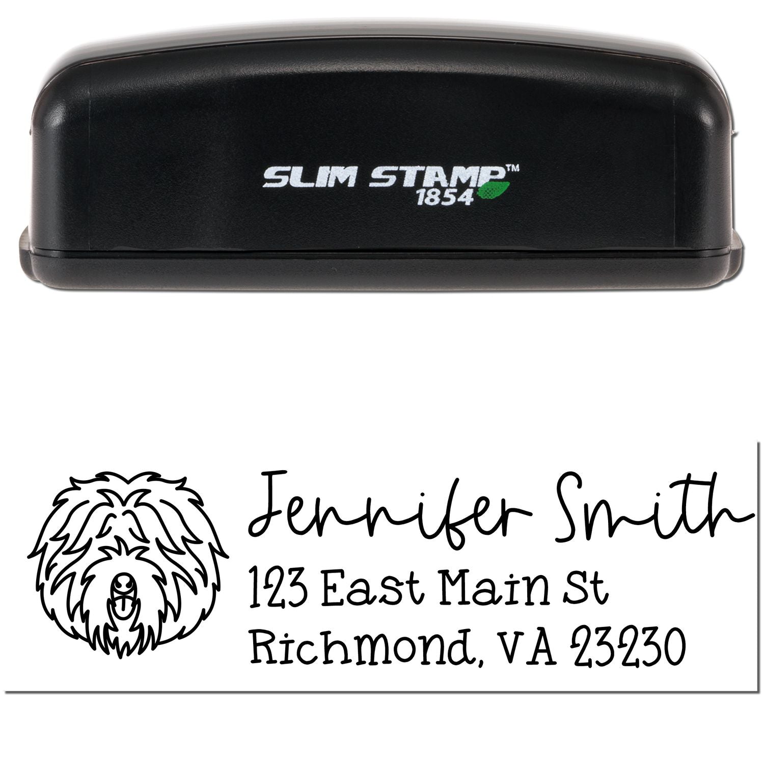 Slim Customized Address Stamp Old English Sheepdog Dog Outline - Engineer Seal Stamps