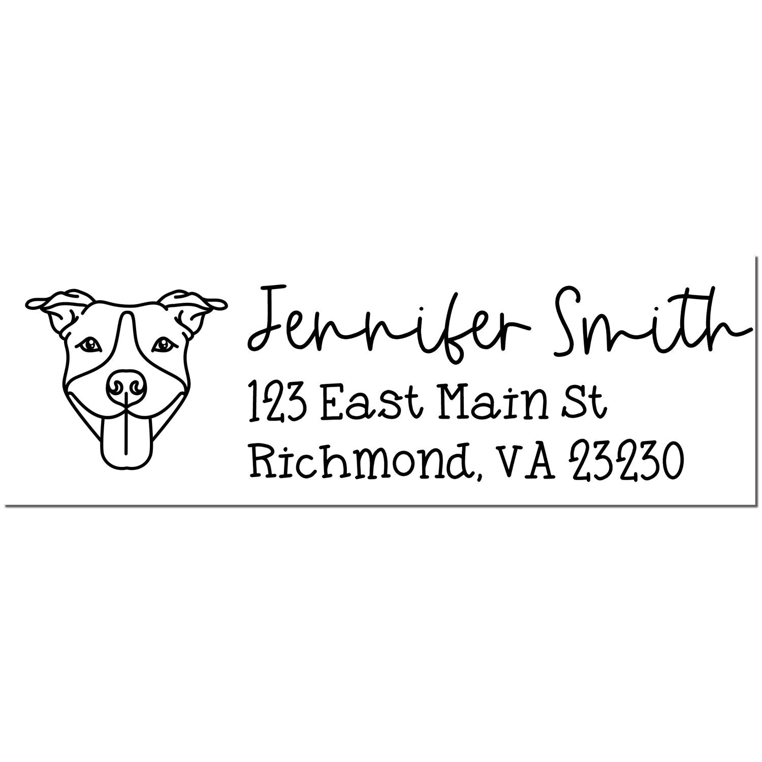 Self-Inking Pitbull Dog Outline Return Address Stamp Personalized - Engineer Seal Stamps