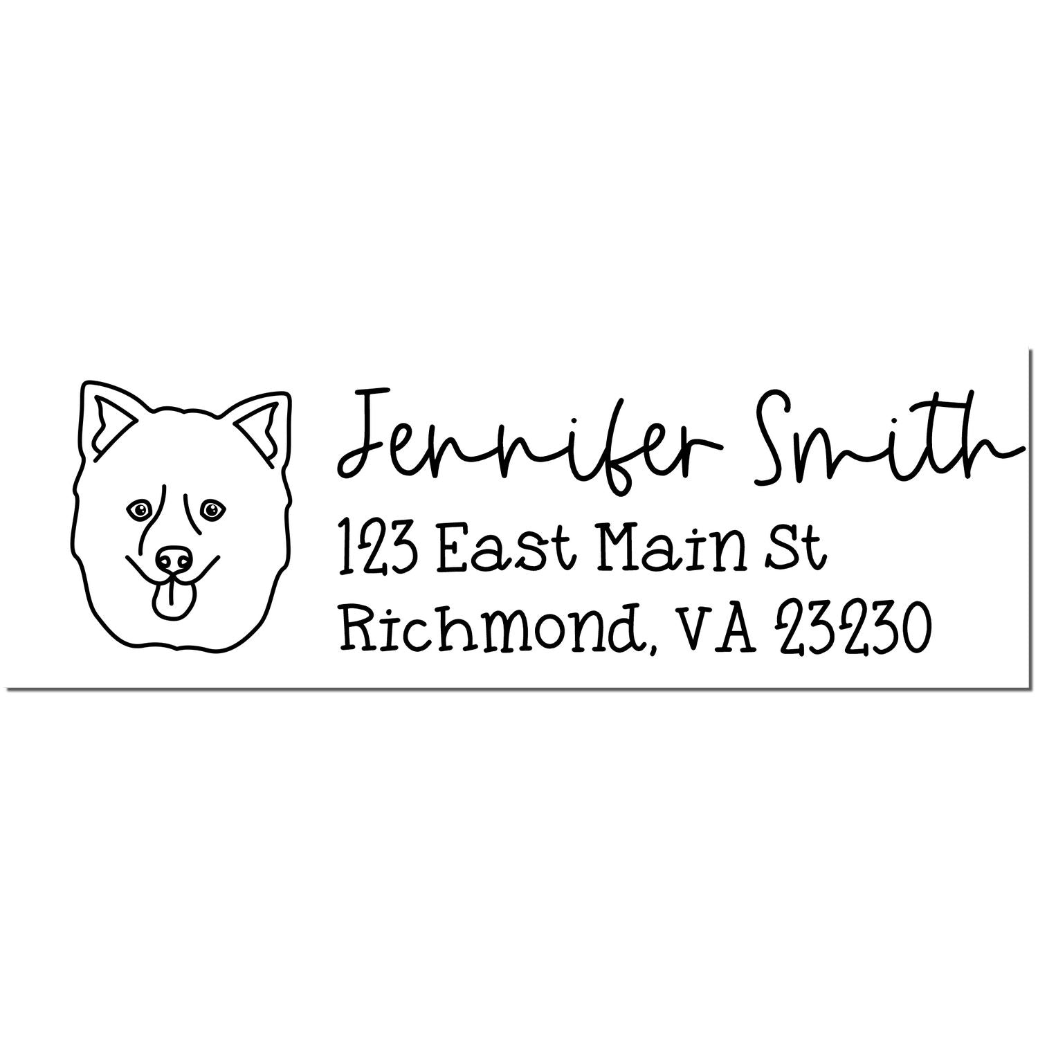 Wood Handle Pomsky Dog Address Stamp Custom