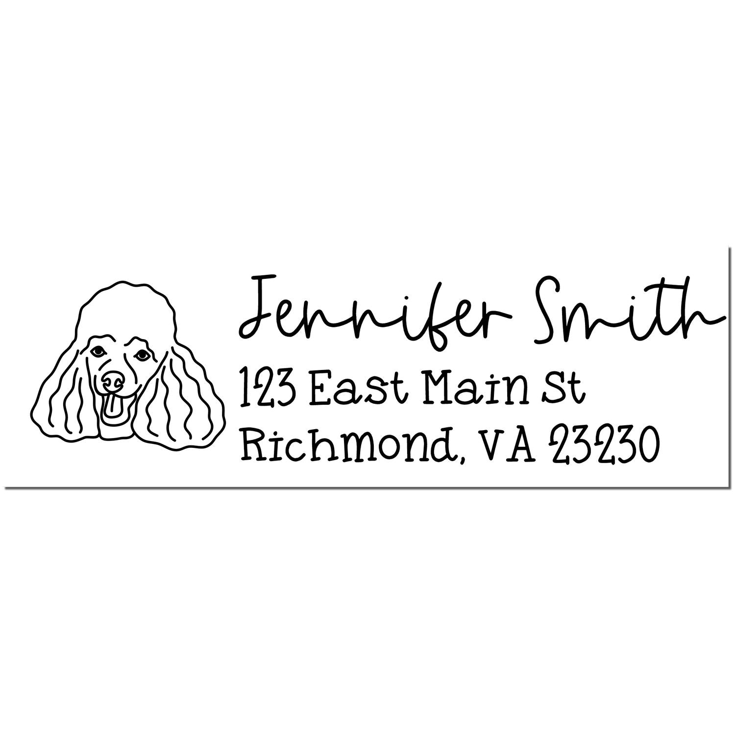 Poodle Dog Address Stamp Pre-Inked