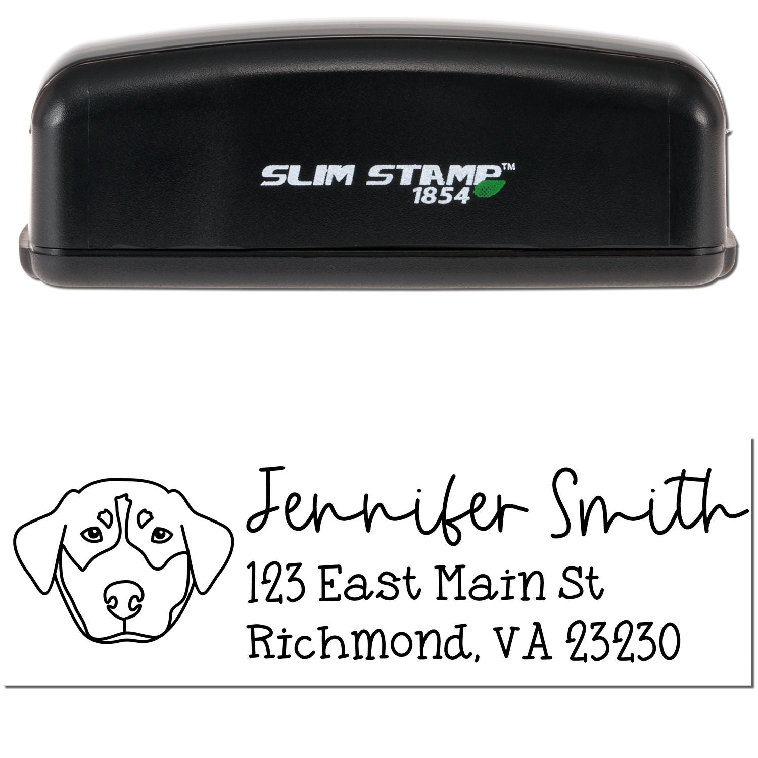 Slim Customized Address Stamp Rottweiler Dog Outline