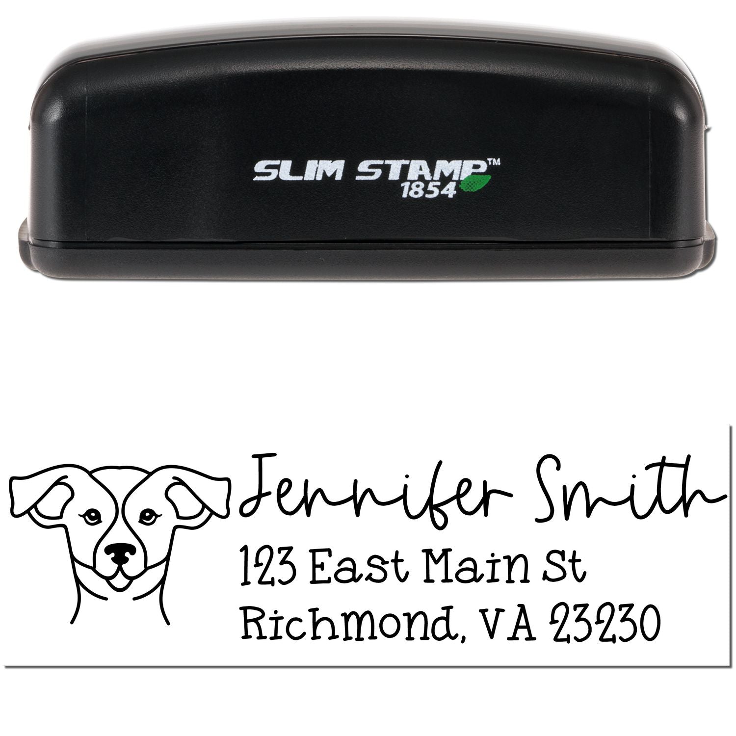 Slim Customized Address Stamp Russell Dog Outline