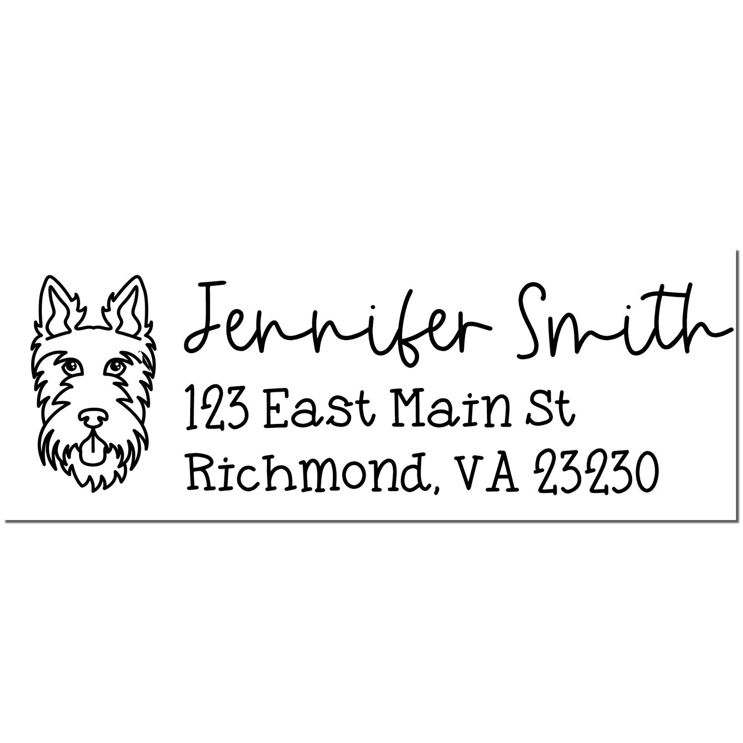 Wood Handle Scottie Dog Address Stamp Custom