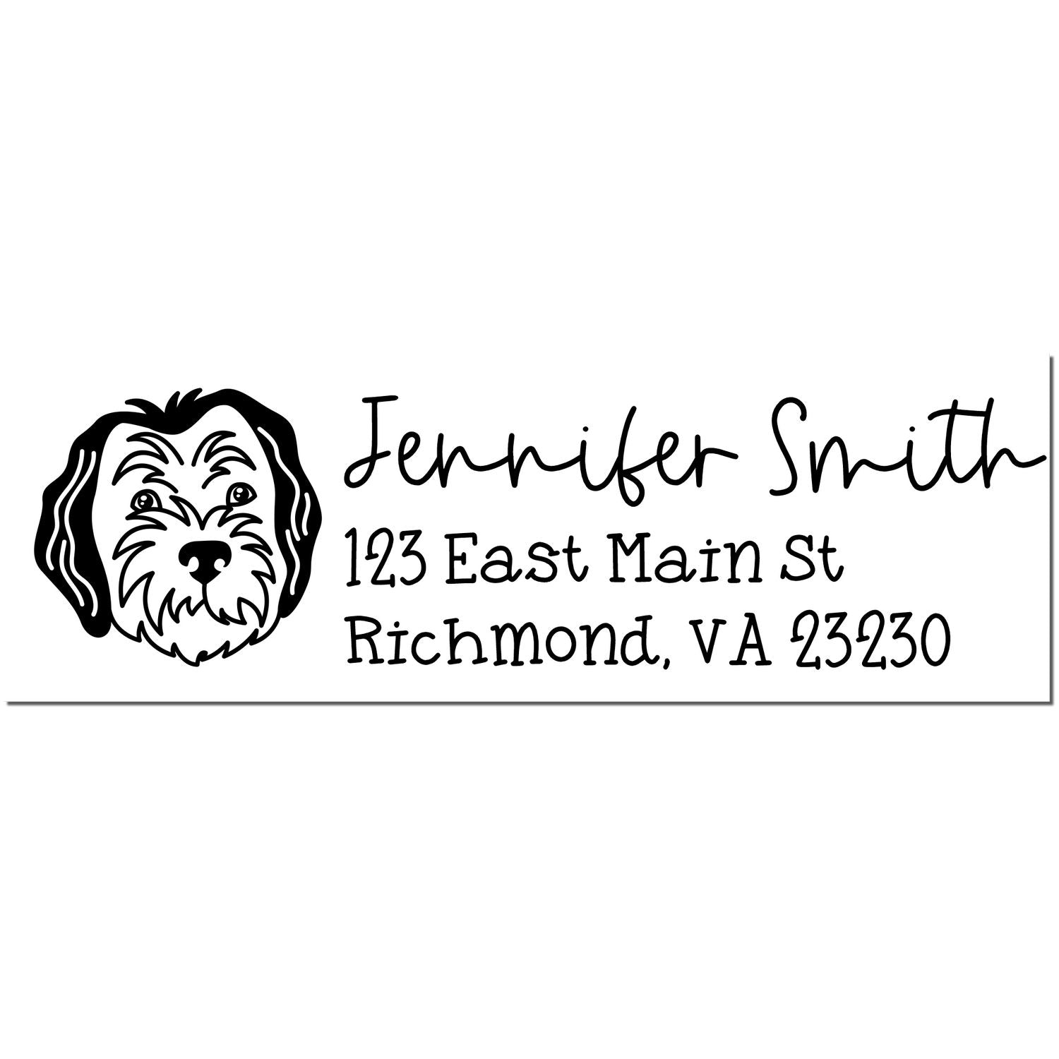 Sheepadoodle Dog Address Stamp Pre-Inked - Engineer Seal Stamps