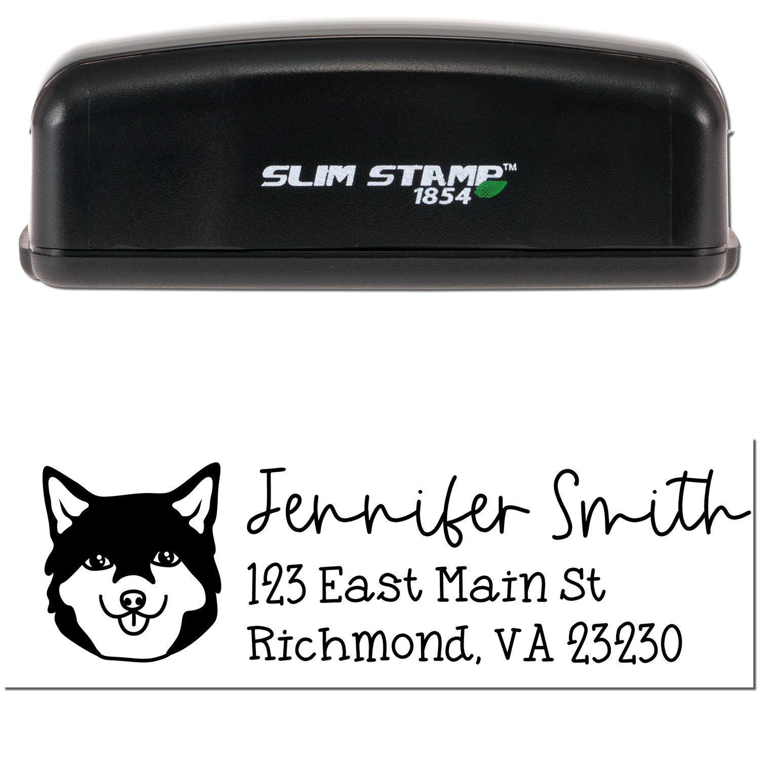 Slim Customized Address Stamp Shiba Dog Outline