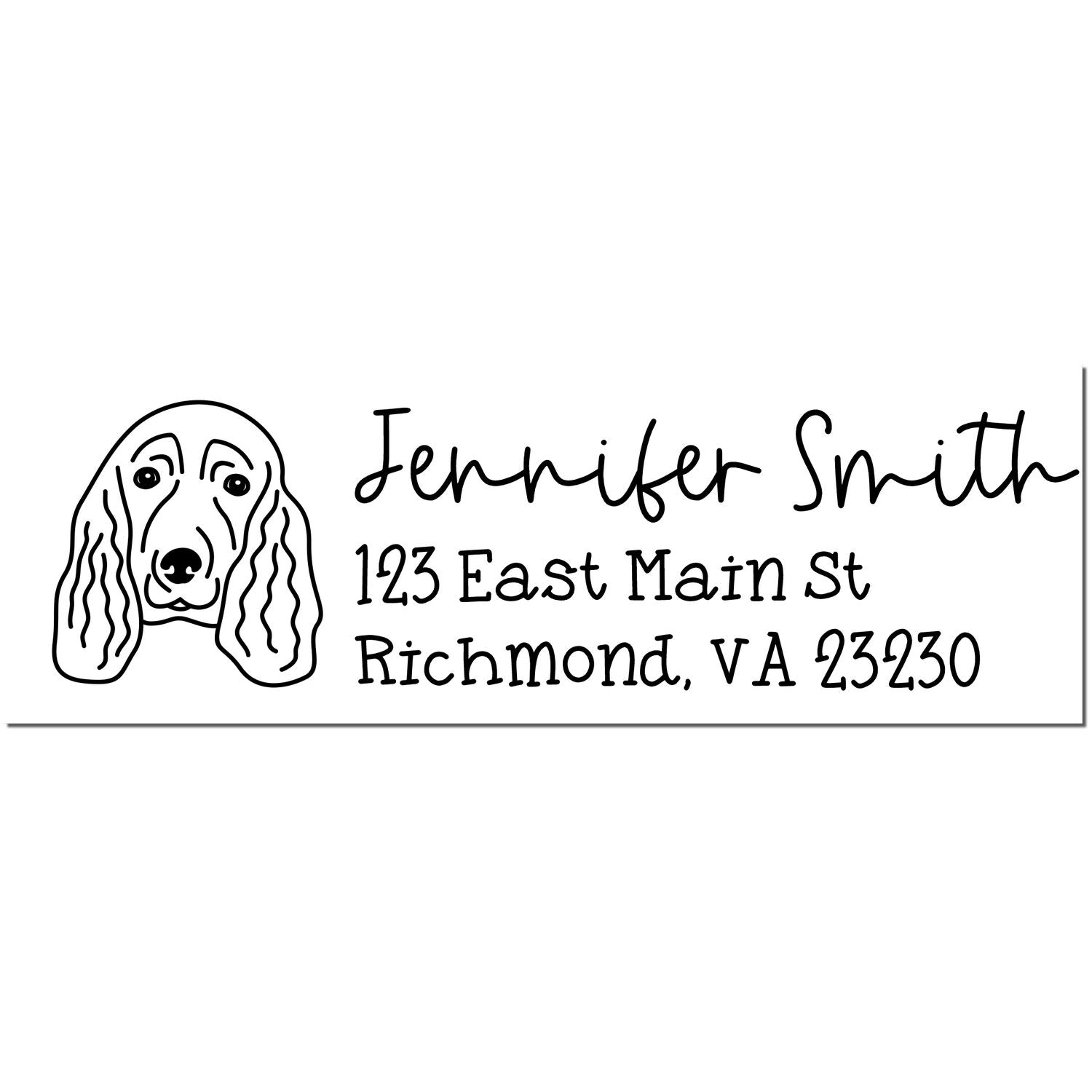 Self-Inking Spaniel Dog Outline Return Address Stamp Personalized - Engineer Seal Stamps