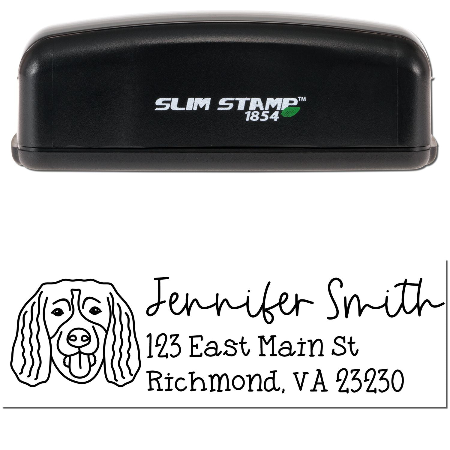 Slim Customized Address Stamp Springer Spaniel Dog Outline