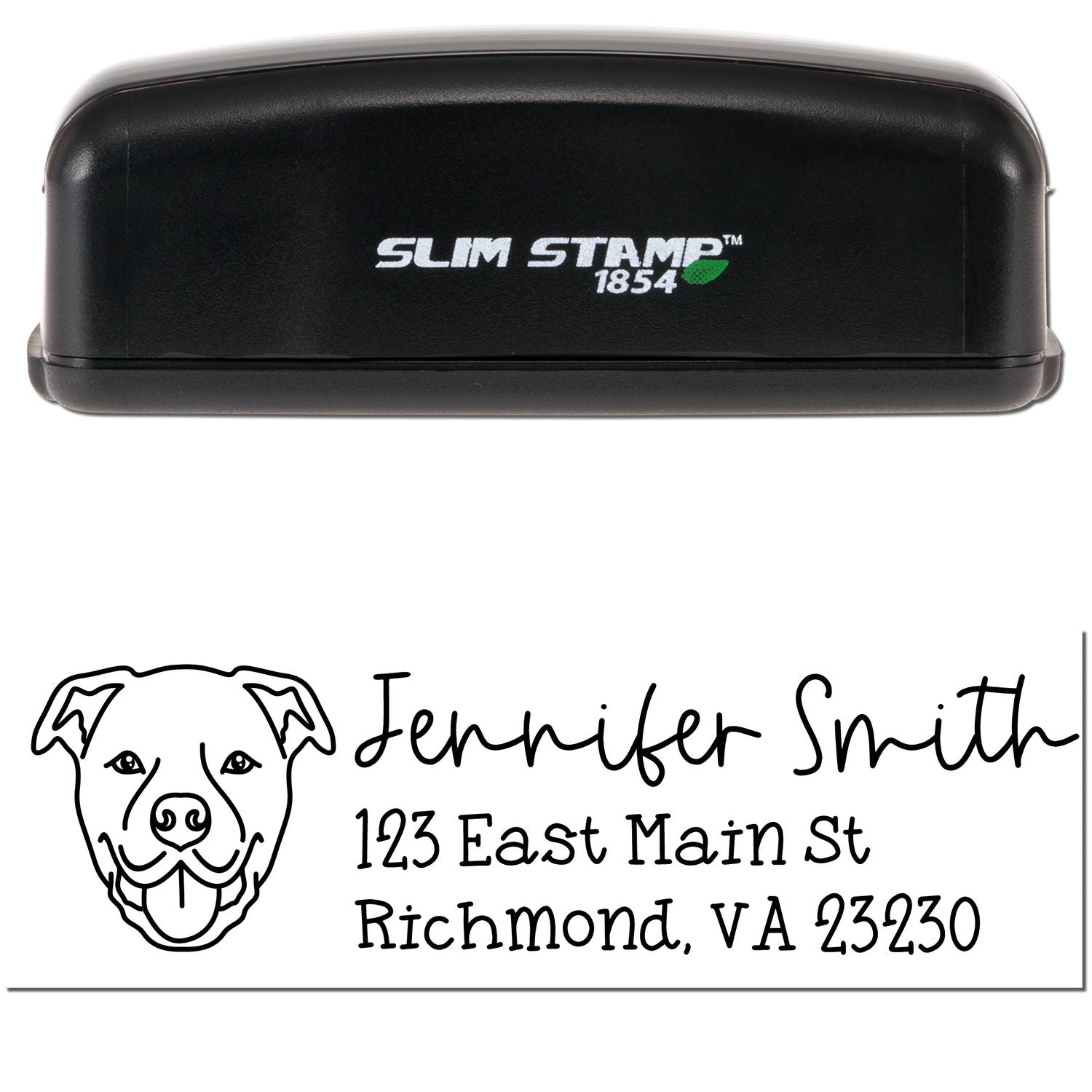 Slim Customized Address Stamp Staffordshire Bull Terrier Dog Outline