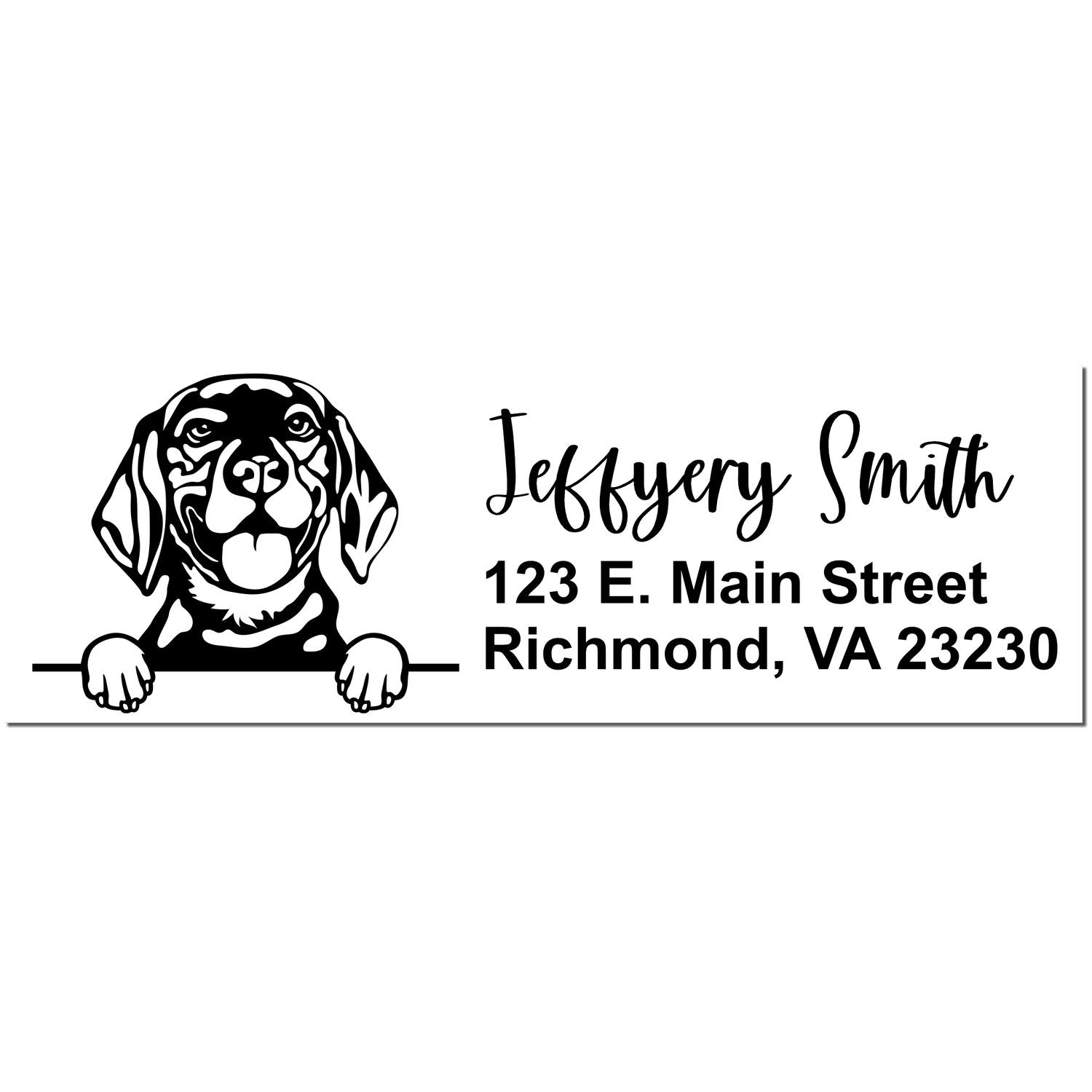 Pre-Inked Beagle Dog Personalized Address Stamp